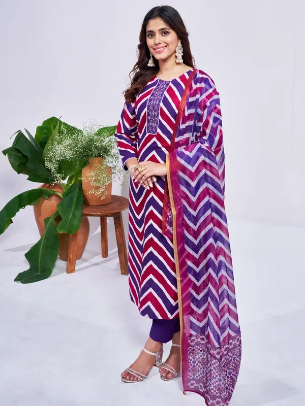 Purple_Kurta_Pant_Dupatta_Set_For_Women
