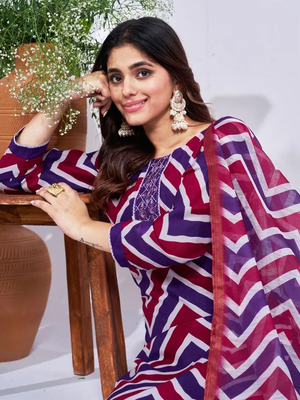 Purple_Kurta_Pant_Dupatta_Set_For_Women
