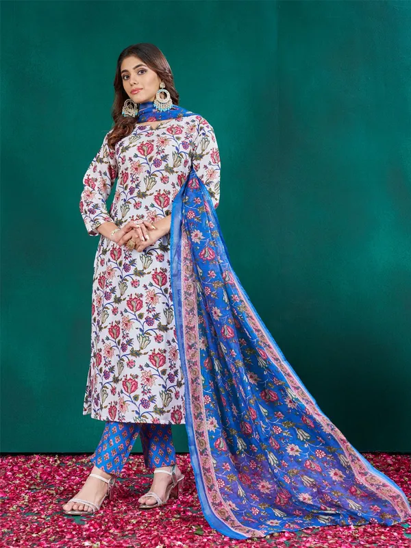 White_Kurta_Pant_Dupatta_Set_For_Women