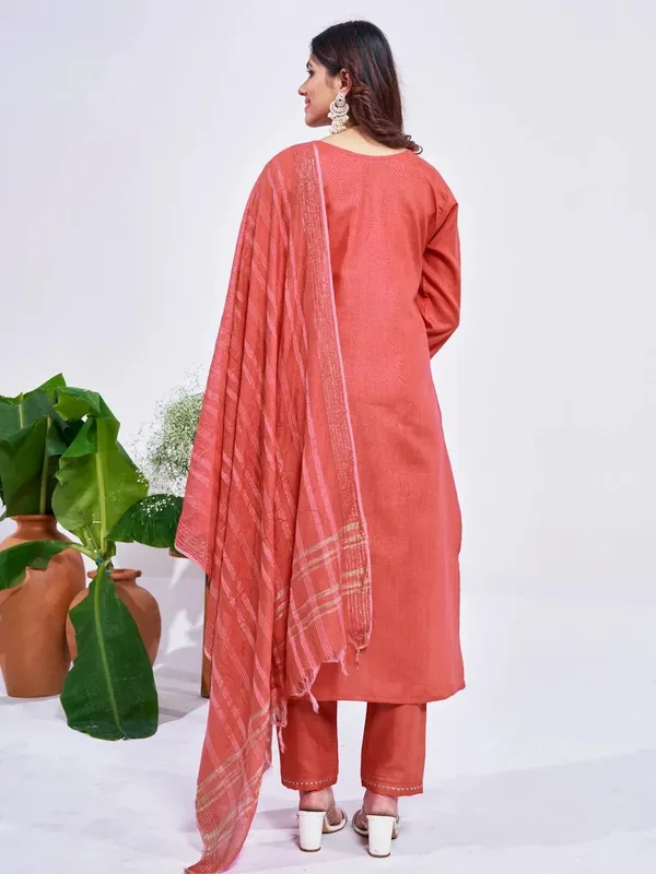 Orange_&_Coral_Kurta_Pant_Dupatta_Set_For_Women