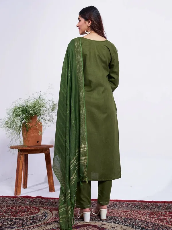 Green_&_Mehendi_Kurta_Pant_Dupatta_Set_For_Women