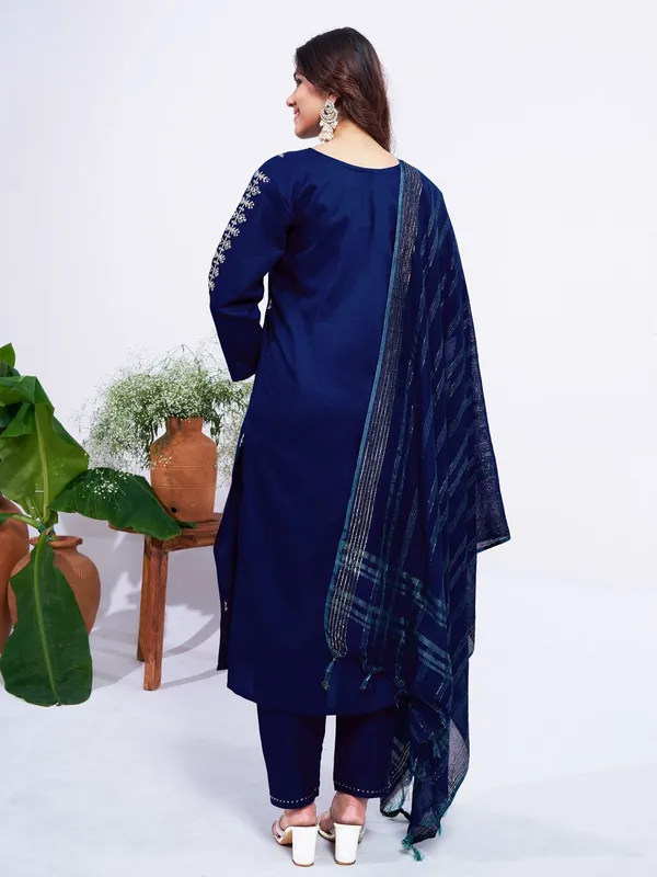 Purple_&_Dark_Blue_Kurta_Pant_Dupatta_Set_For_Women
