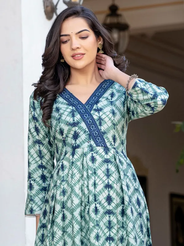 Green_&_Pista_Green_Printed_Anarkali_Kurta_For_Women