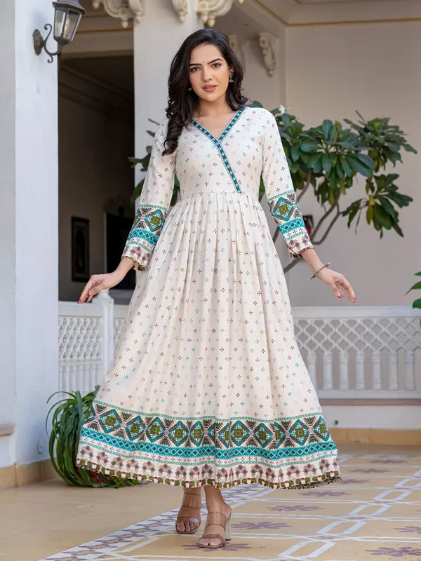White_White_Printed_Anarkali_Kurta_For_Women