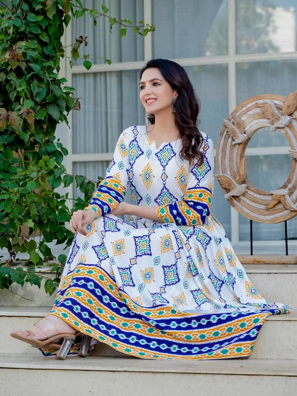 White_White_Printed_Anarkali_Kurta_For_Women