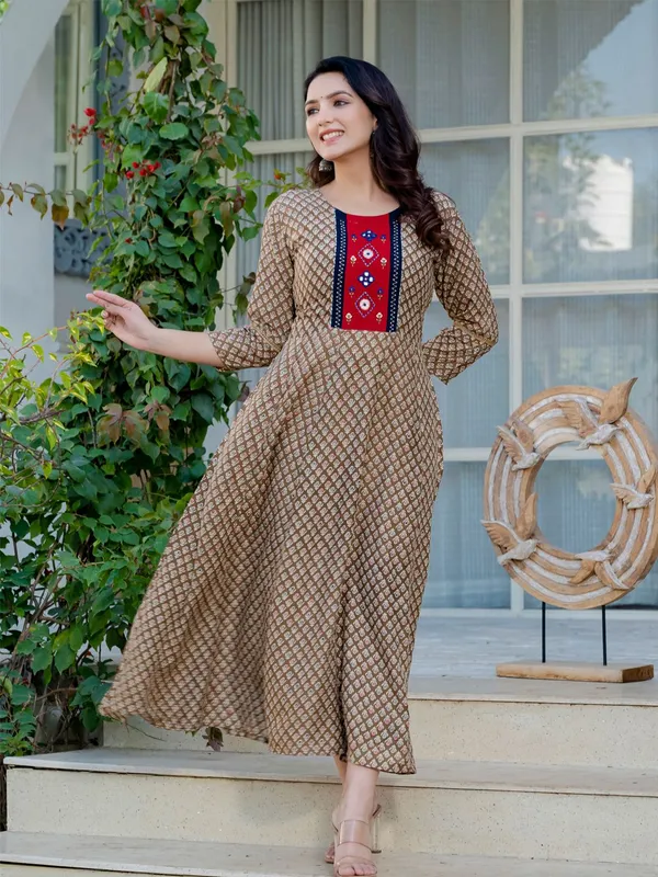 Beige_&_Khaki_Beige_Printed_A-line_Kurta_For_Women