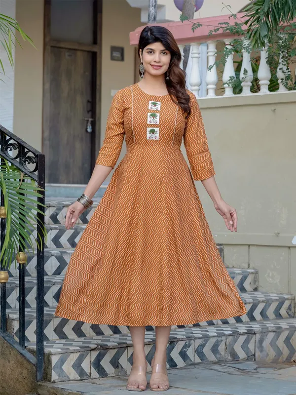 Brown_&_Rust_Brown_Printed_A-line_Kurta_For_Women