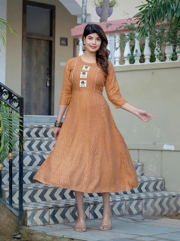 Brown_&_Rust_Brown_Printed_A-line_Kurta_For_Women