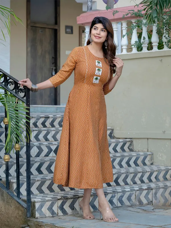 Brown_&_Rust_Brown_Printed_A-line_Kurta_For_Women