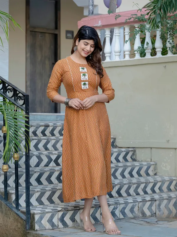 Brown_&_Rust_Brown_Printed_A-line_Kurta_For_Women