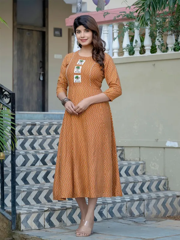 Brown_&_Rust_Brown_Printed_A-line_Kurta_For_Women