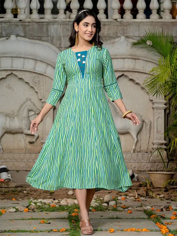 Green_&_Rama_Green_Printed_A-line_Kurta_For_Women