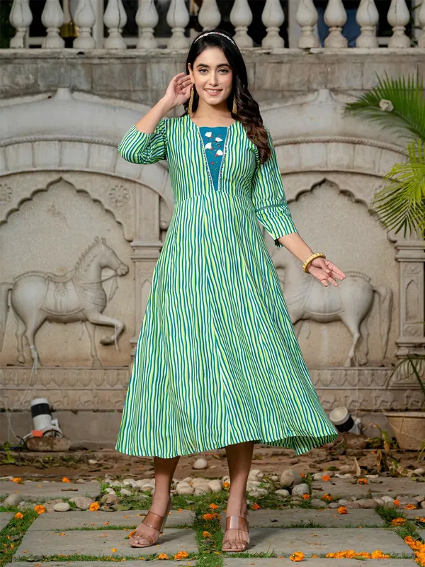 Green_&_Rama_Green_Printed_A-line_Kurta_For_Women