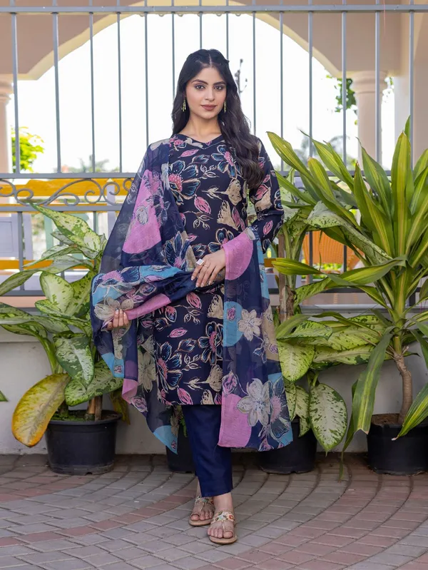 Blue_&_Navy_Blue_Kurta_Pant_Dupatta_Set_For_Women