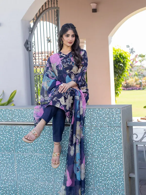 Blue_&_Navy_Blue_Kurta_Pant_Dupatta_Set_For_Women