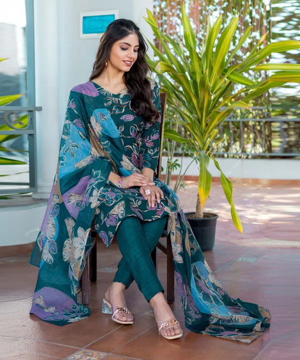 Green_&_Rama_Kurta_Pant_Dupatta_Set_For_Women