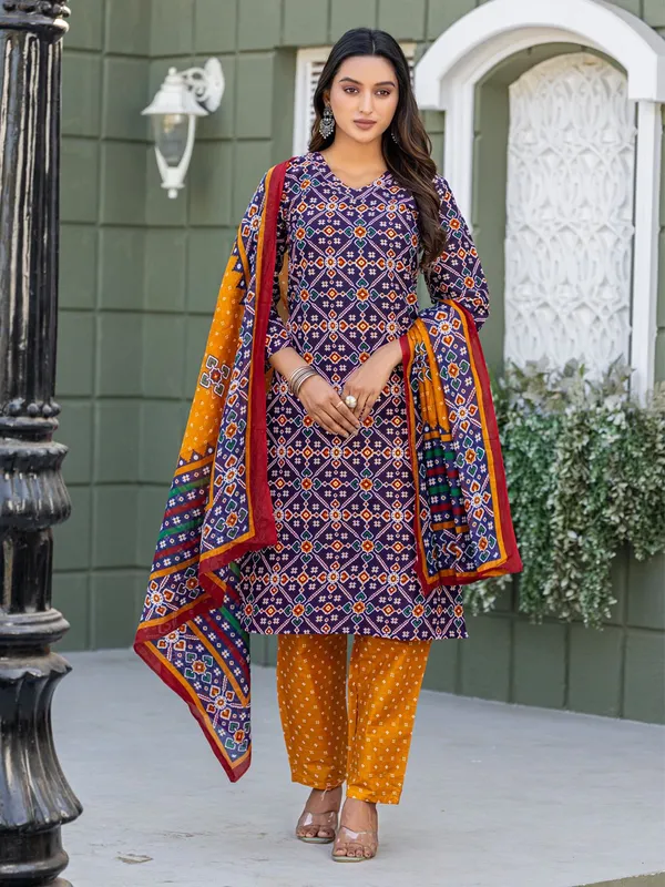 Blue_&_NavyBlue_Kurti_Pant_Dupatta_Set_For_Women