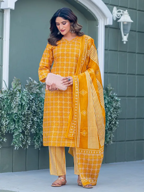 Yellow_Kurti_Pant_Dupatta_Set_For_Women