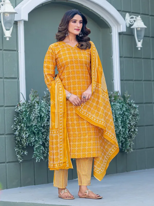 Yellow_Kurti_Pant_Dupatta_Set_For_Women