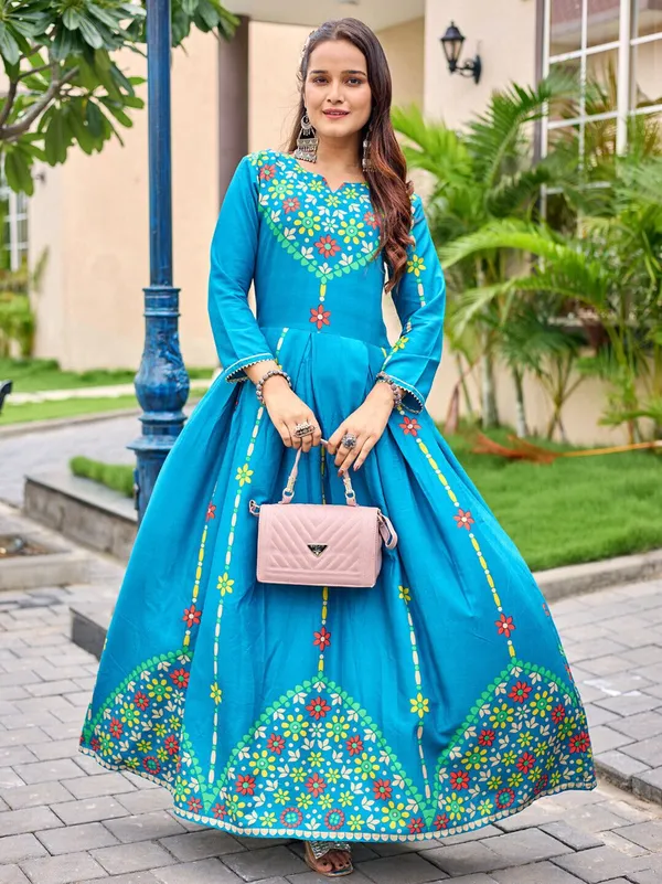 Blue_&_Morpich_Blue_Printed_Anarkali_Kurta_For_Women