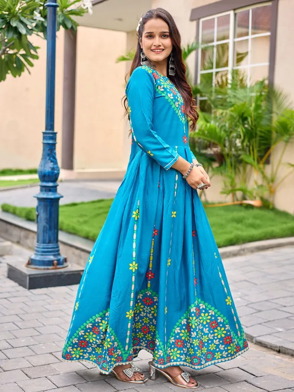Blue_&_Morpich_Blue_Printed_Anarkali_Kurta_For_Women