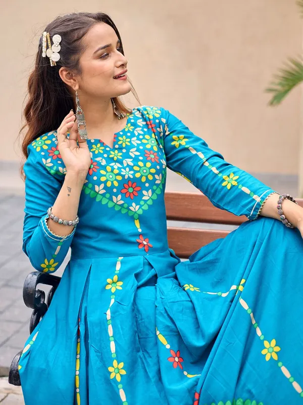Blue_&_Morpich_Blue_Printed_Anarkali_Kurta_For_Women