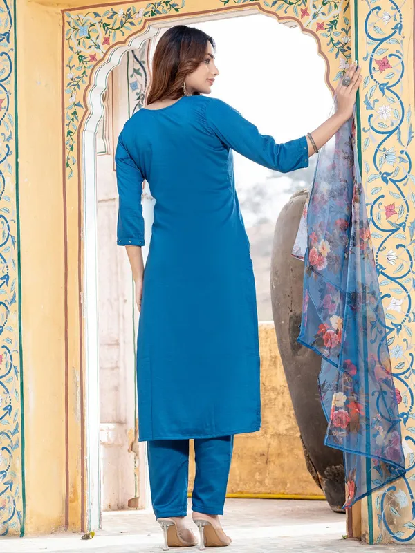 Blue_&_Morpich_Kurta_Pant_Dupatta_Set_For_Women