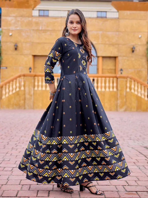 Black_Black_Printed_Anarkali_Kurta_For_Women