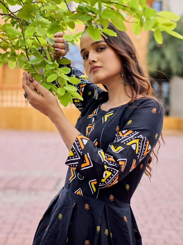 Black_Black_Printed_Anarkali_Kurta_For_Women