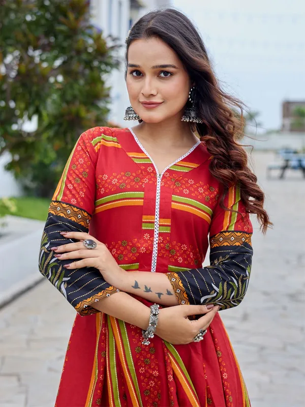 Red_&_Maroon_Red_Printed_Anarkali_Kurta_For_Women