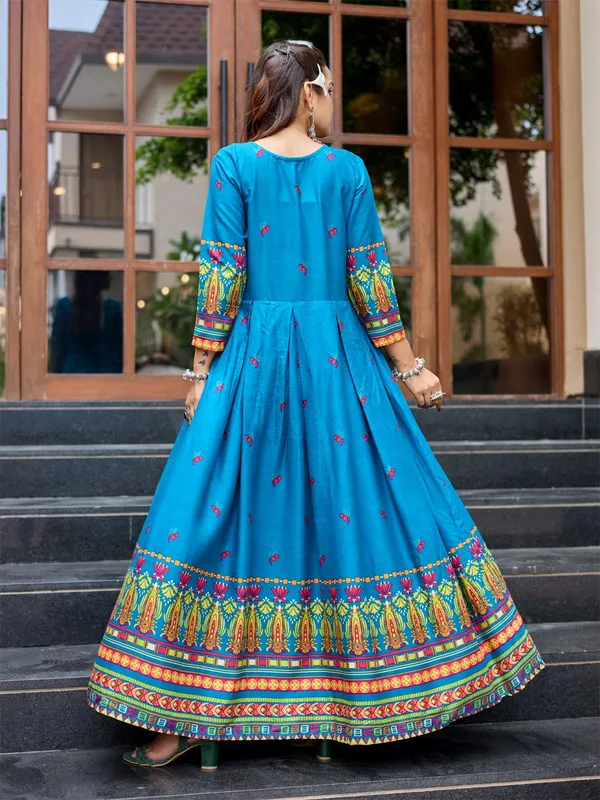 Light_Blue_&_Morpich_Light_Blue_Printed_Anarkali_Kurta_For_Women