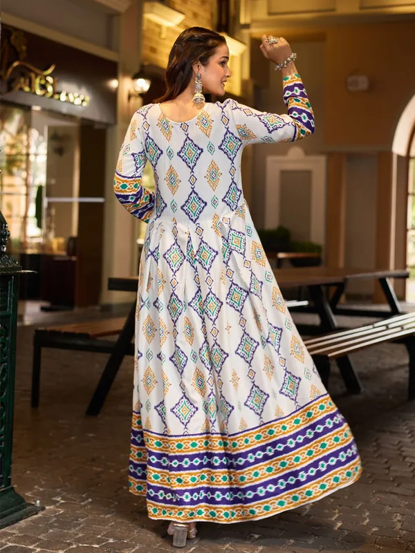 White_White_Printed_Anarkali_Kurta_For_Women