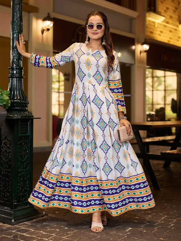 White_White_Printed_Anarkali_Kurta_For_Women