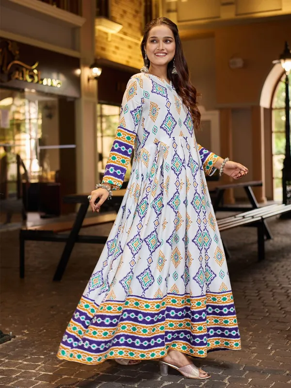 White_White_Printed_Anarkali_Kurta_For_Women