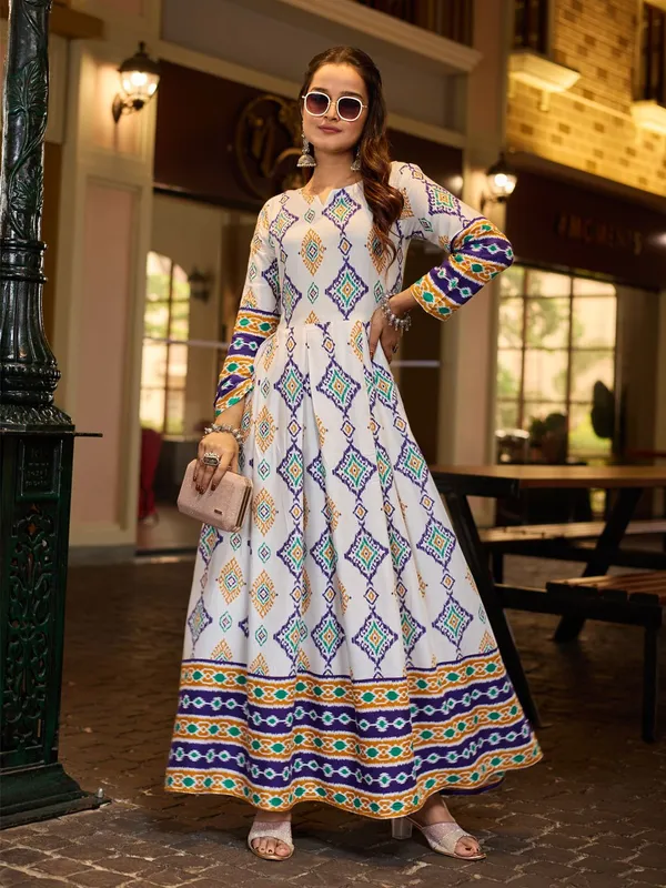 White_White_Printed_Anarkali_Kurta_For_Women