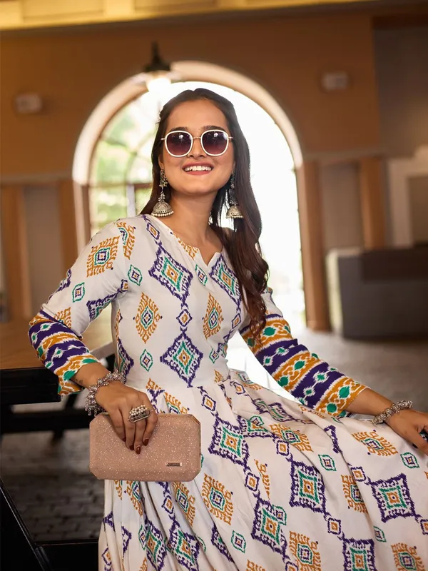 White_White_Printed_Anarkali_Kurta_For_Women