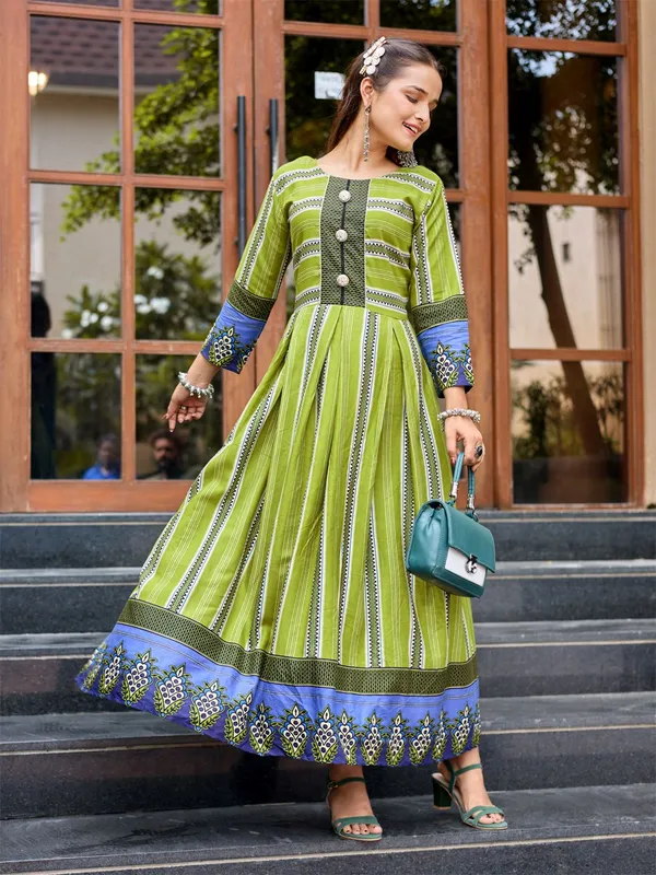 Green_&_Parrot_Green_Printed_Anarkali_Kurta_For_Women