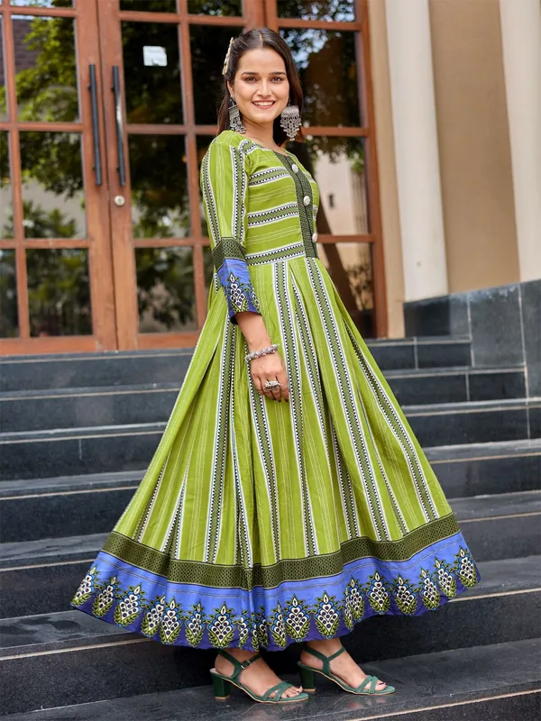 Green_&_Parrot_Green_Printed_Anarkali_Kurta_For_Women