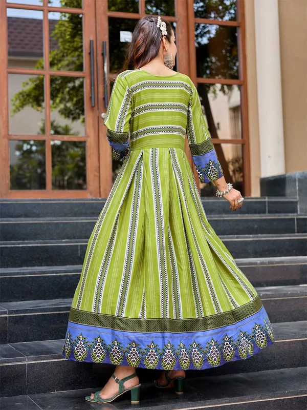Green_&_Parrot_Green_Printed_Anarkali_Kurta_For_Women