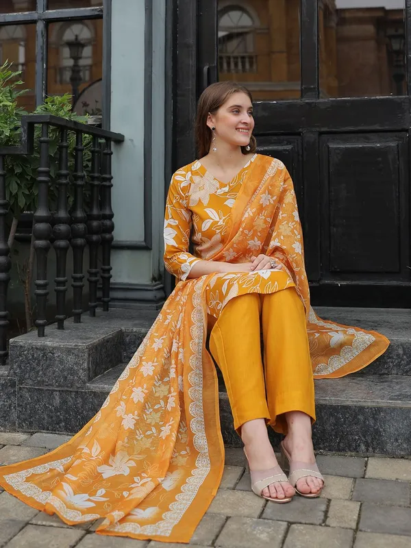 Yellow_Kurta_Pant_Dupatta_Set_For_Women