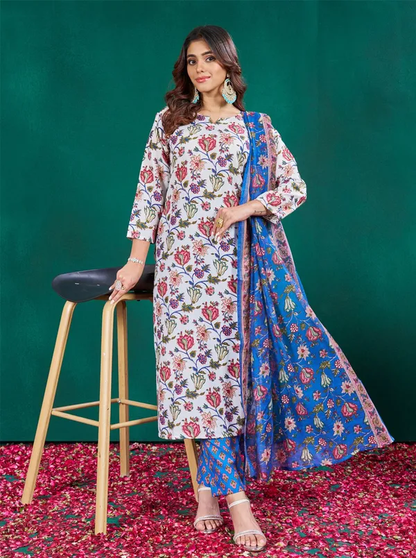 White_Kurta_Pant_Dupatta_Set_For_Women