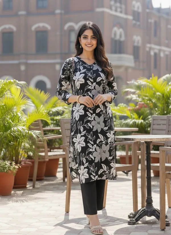 Black_Kurta_Pant_Set_For_Women