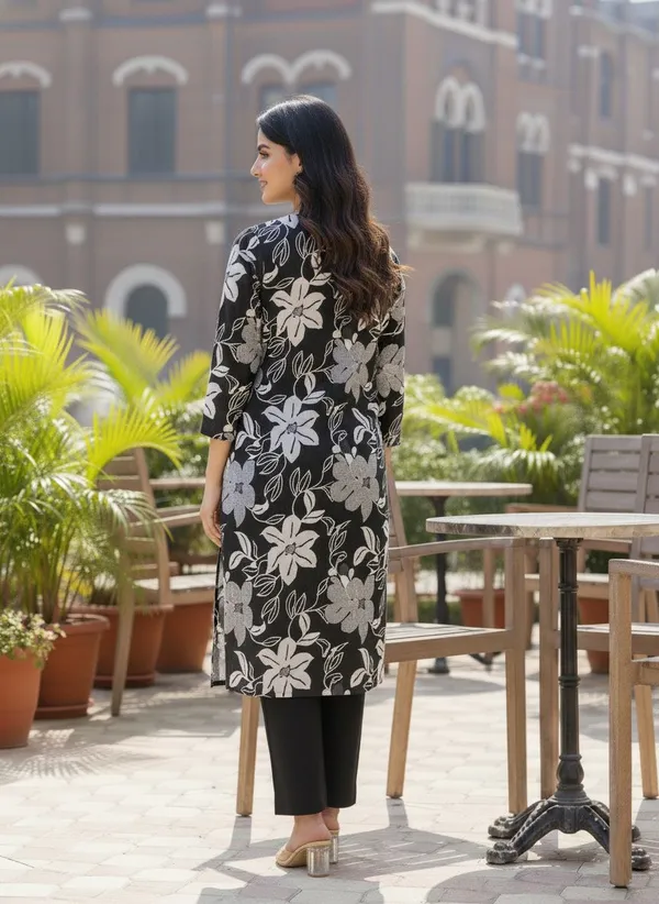 Black_Kurta_Pant_Set_For_Women