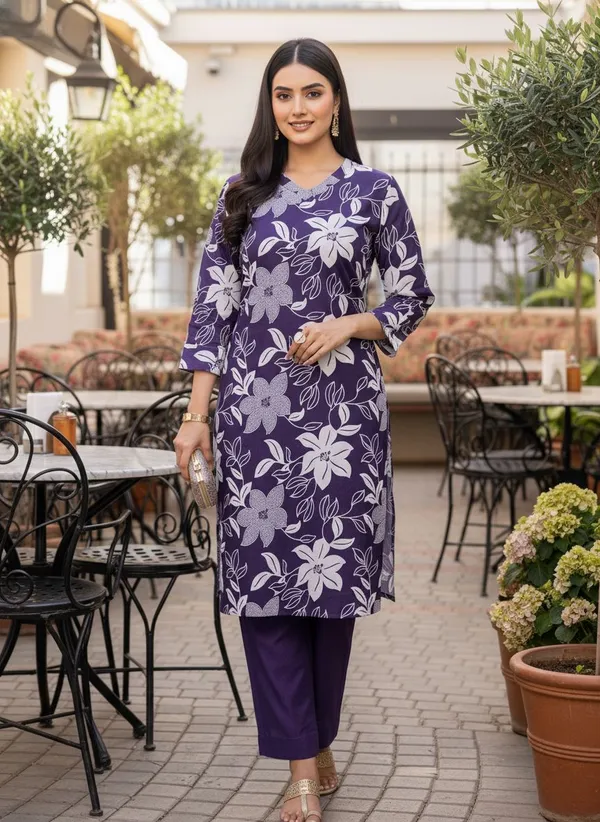 Purple_&_Jamun_Kurta_Pant_Set_For_Women
