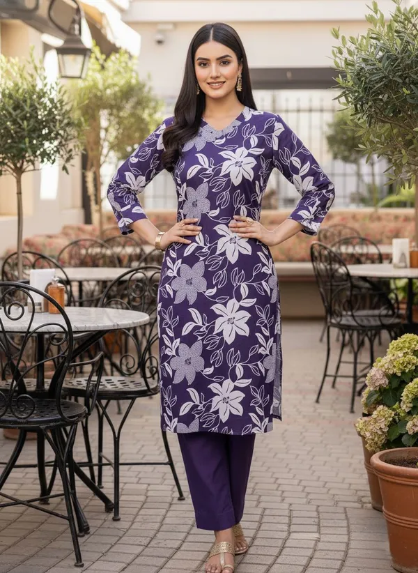 Purple_&_Jamun_Kurta_Pant_Set_For_Women