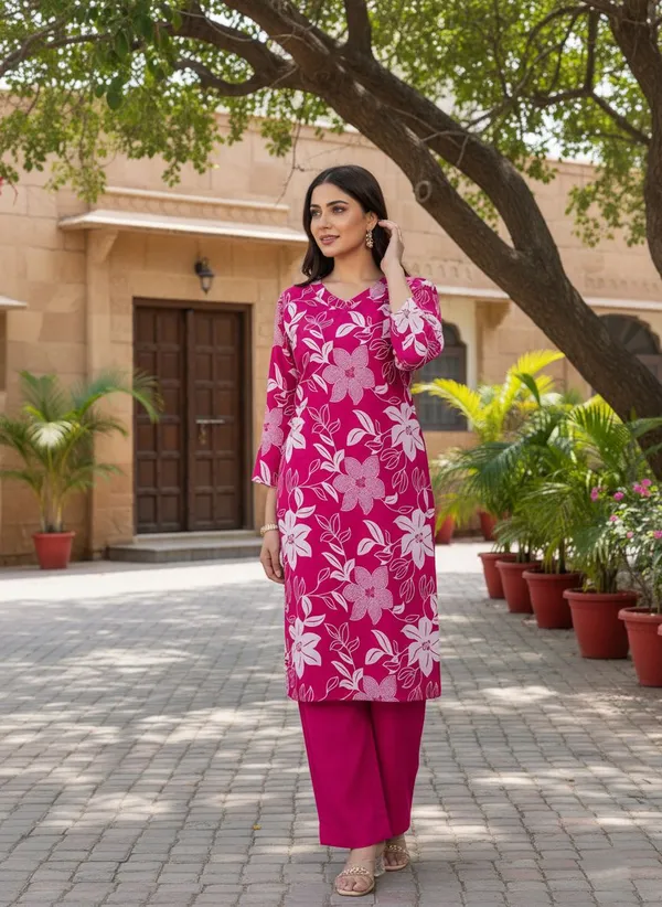 Pink_&_Rani_Kurta_Pant_Set_For_Women