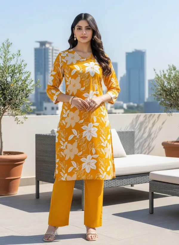 Yellow_Kurta_Pant_Set_For_Women