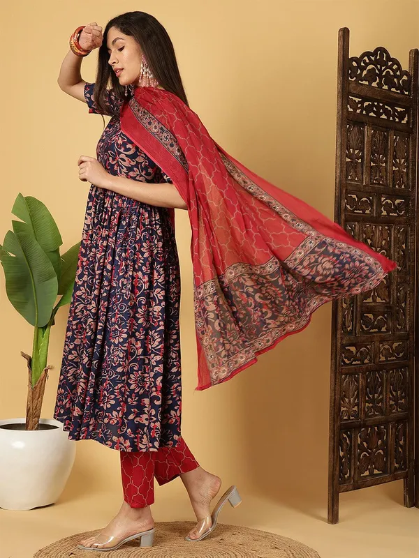 Blue_&_Navy_Blue_Kurta_Pant_Dupatta_Set_For_Women