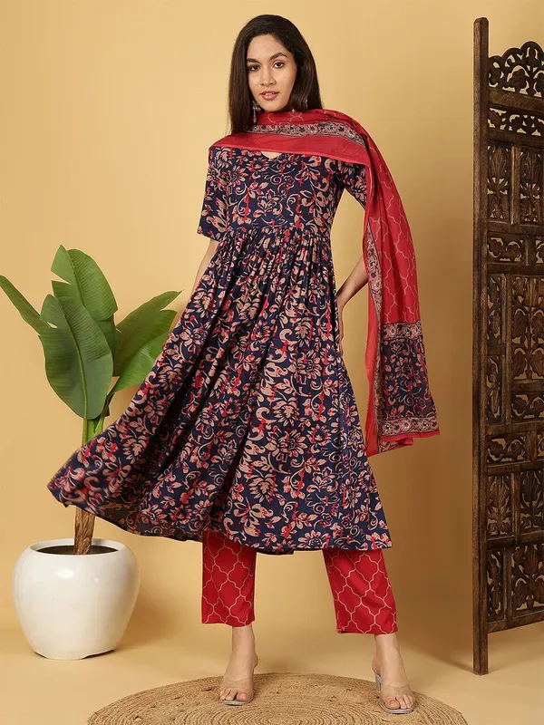 Blue_&_Navy_Blue_Kurta_Pant_Dupatta_Set_For_Women