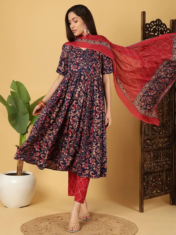 Blue_&_Navy_Blue_Kurta_Pant_Dupatta_Set_For_Women